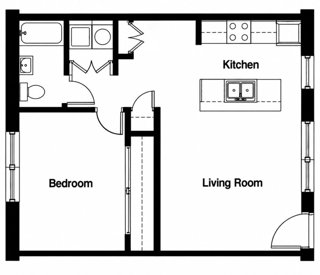 Bella Vista One Bedroom Floor Plan