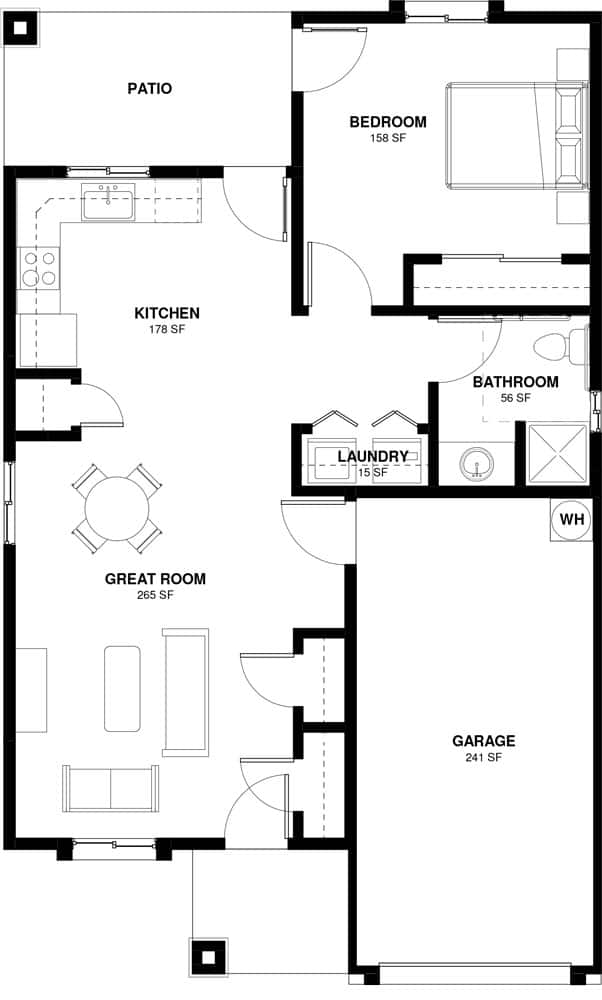 Low Income Housing. Project Based Voucher Housing. Center of Hope 1 Bedroom Floor Plan