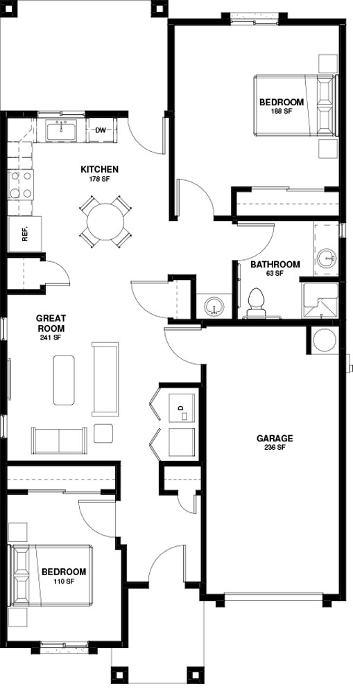 Low Income Housing. Project Based Voucher Housing. Center of Hope 2 Bedroom Floor Plan