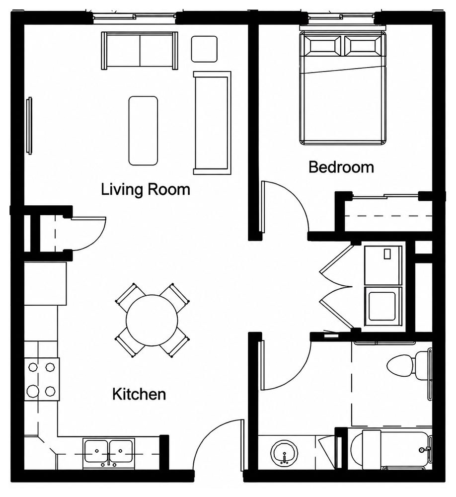 Alborada Balboa 1 Bedroom Floor Plan