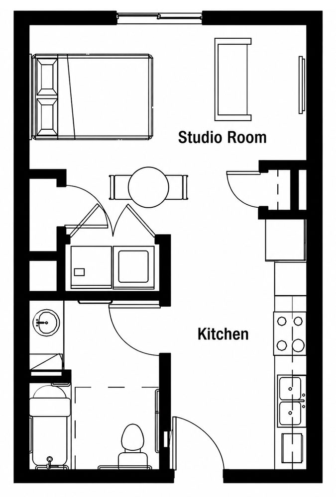 Alborada Balboa Studio Apartment Floor Plan