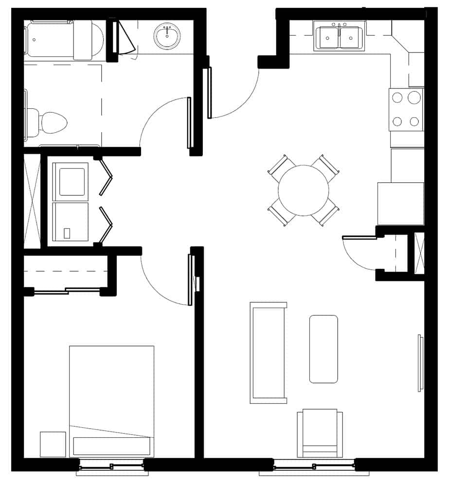 Storacle Point Adams 1 BD Floor Plan