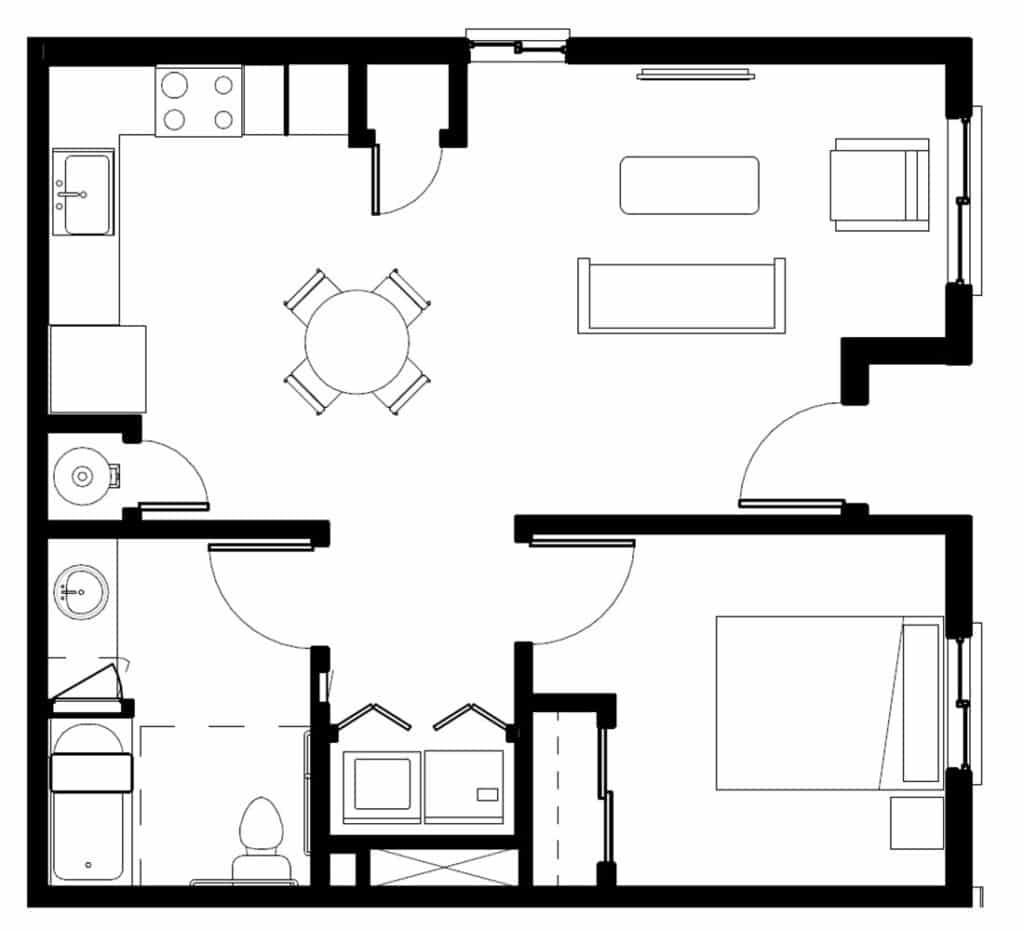 Storacle Point Balboa 1 BD Floor Plan