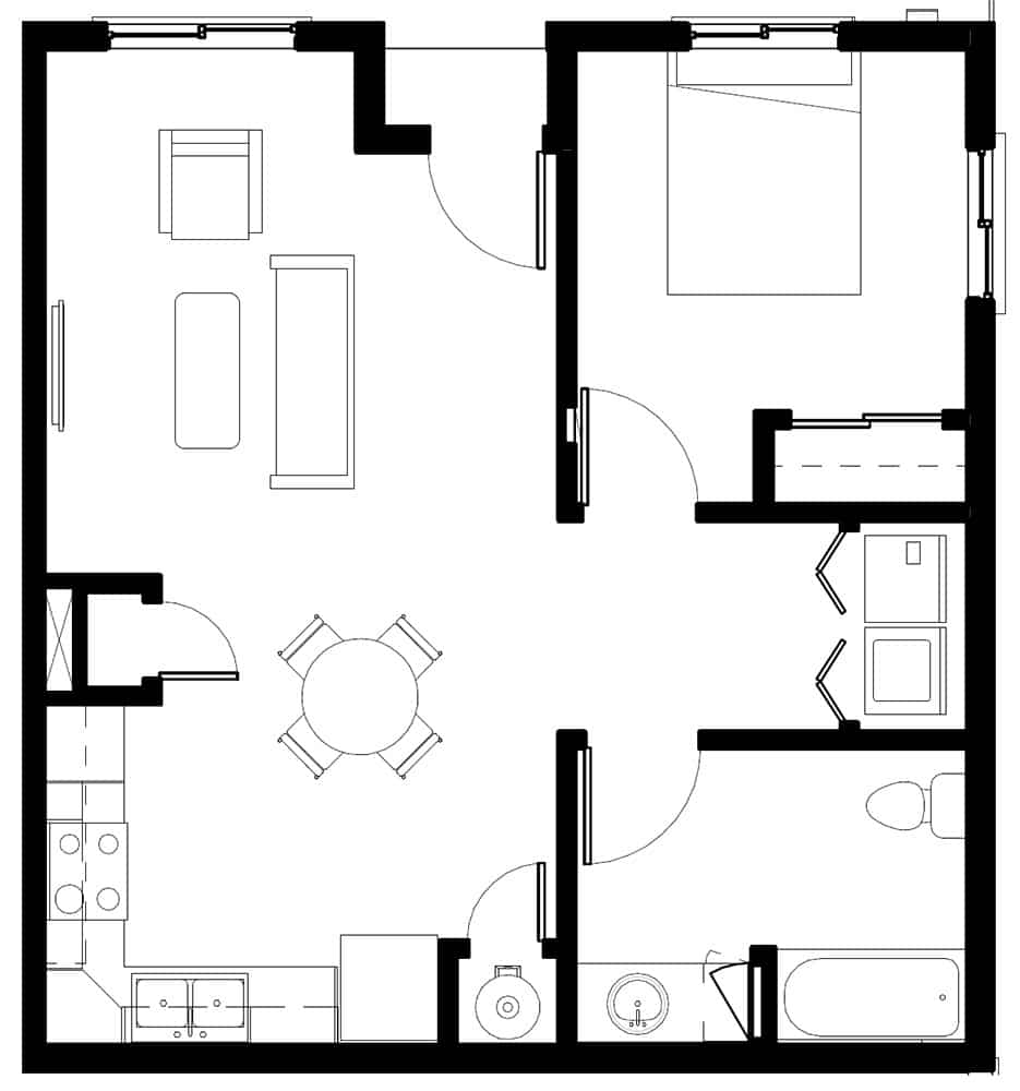 Storacle Point Castro 1 BD Floor Plan