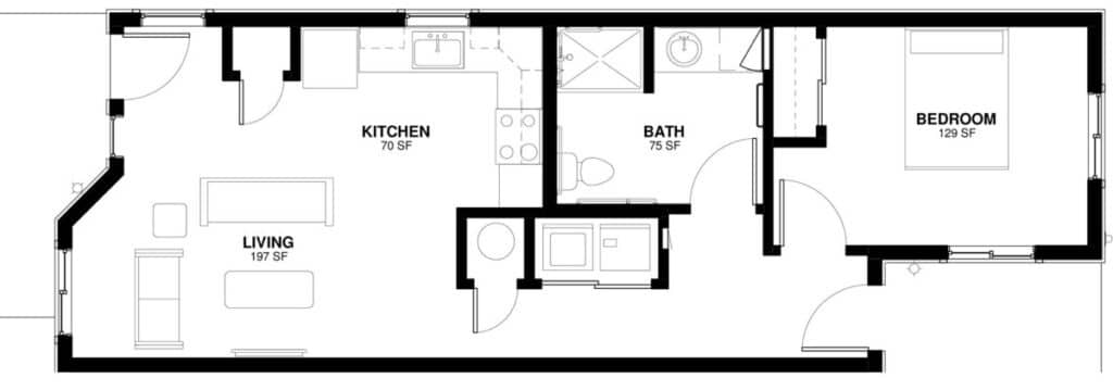 Miracle Point Apts 1 Bedroom Plan