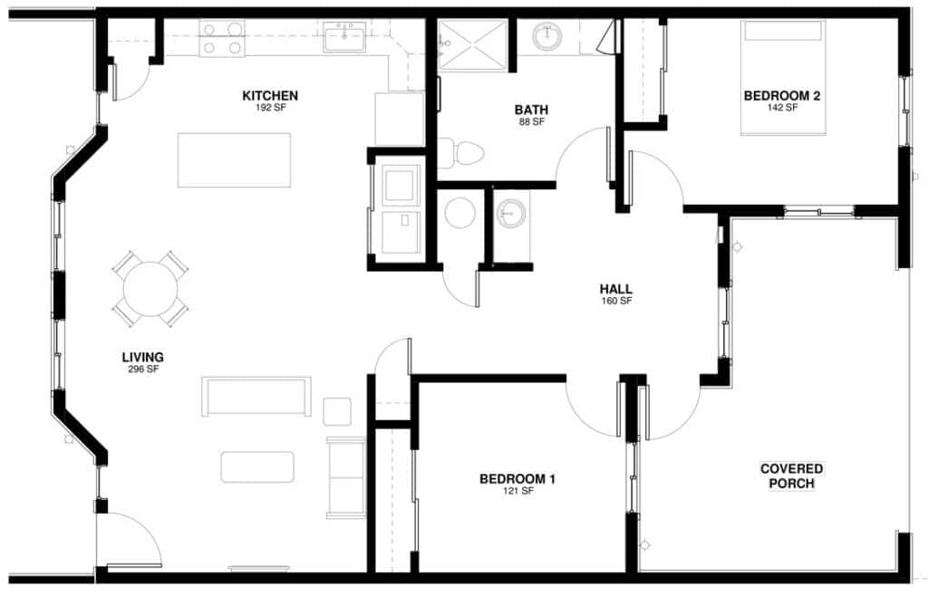 Miracle Point Apts 2 Bedroom Plan